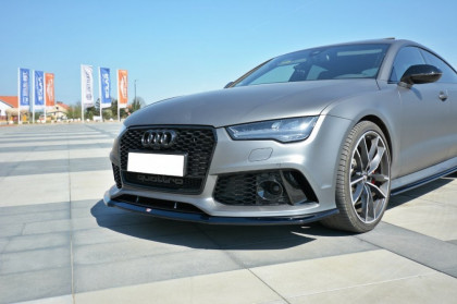 Spojler pod nárazník lipa V.2 Audi RS7 Facelift 14-17 černý lesklý plast