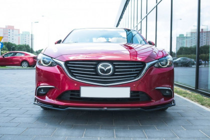 Spojler pod nárazík lipa V.2 Mazda 6 GJ (Mk3) Facelift 2014-2017 černý lesklý plast