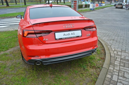 Splitter zadní, prostřední Audi A5 F5 S-Line (Bez žeber) černý lesklý plast