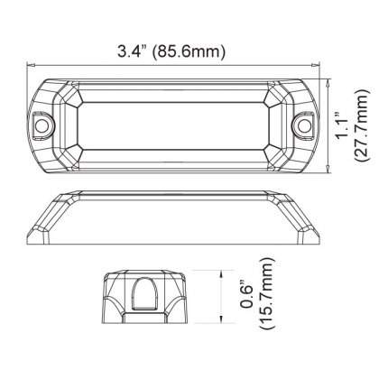 Poziční výstražné světlo, 3 LED, 12-24V, R65, oranžové MS3-A