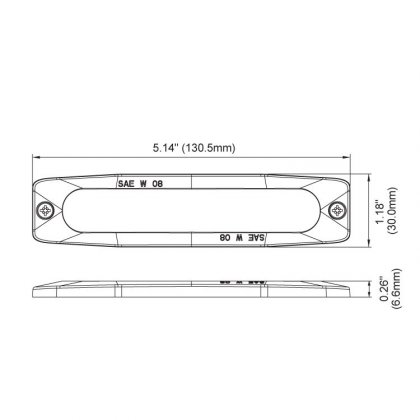 Poziční výstražné světlo, 6 LED, 12-24V, oranžové LP6-A