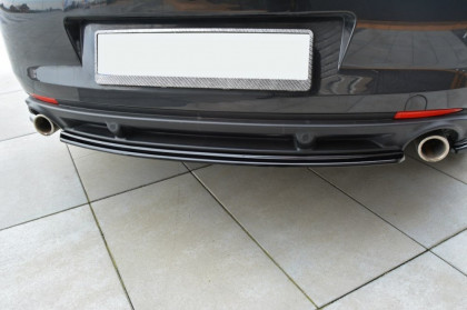 Splitter zadní, prostřední Renault Laguna mk 3 Coupe 08-15 černý lesklý plast