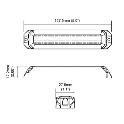 Poziční výstražné světlo, 6 LED, 12-24V, R65, oranžové MS6-A