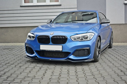 Spojler pod nárazník lipa V.2 BMW 1 F20 M-Power facelift černý lesklý plast