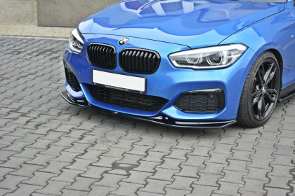 Spojler pod nárazník lipa V.3 BMW 1 F20 M-Power facelift černý lesklý plast