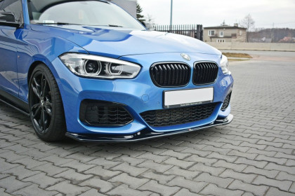 Spojler pod nárazník lipa V.3 BMW 1 F20 M-Power facelift černý lesklý plast