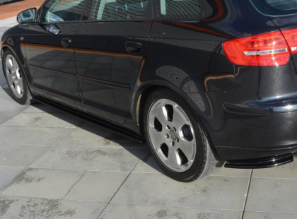 Prahové lišty Audi A3 Sportback 8P / 8P Facelift černý lesklý plast