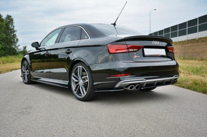 Splittery zadní boční Audi S3 / A3 S-Line 8V FL Sedan černý lesklý plast