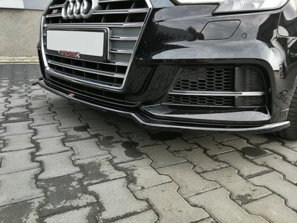 Spojler pod nárazník lipa V.2 Audi S3 / A3 S-Line 8V FL černý lesklý plast