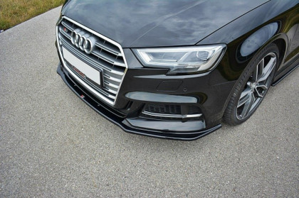 Spojler pod nárazník lipa Audi S3 / A3 S-Line 8V FL černý lesklý plast