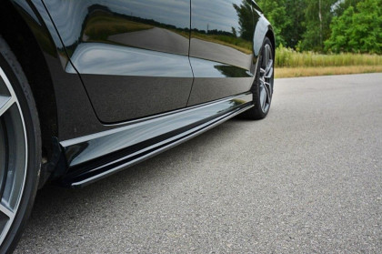 Prahové lišty Audi S3 / A3 S-Line 8V / 8V FL Sedan černý lesklý plast
