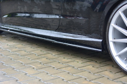 Prahové lišty Audi S3 / A3 S-Line 8V / 8V FL Hatchback černý lesklý plast