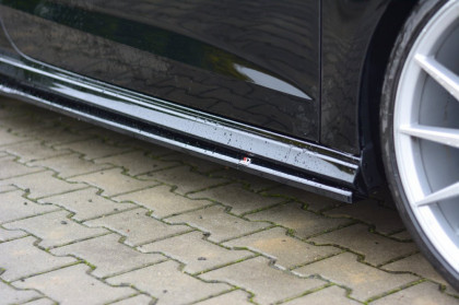 Prahové lišty Audi S3 / A3 S-Line 8V / 8V FL Hatchback černý lesklý plast