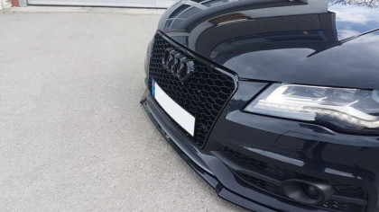 Spojler pod přední nárazník lipa V.1 Audi S7 / A7 S-Line C7 černý lesklý plast