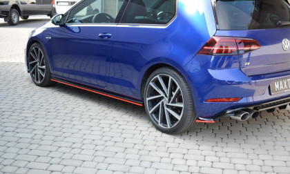 Prahové lišty VW GOLF 7 R FACELIFT 2017- černý lesklý plast