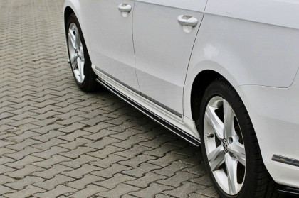 Prahové lišty Vw Passat B7 R-Line 2010- 2014 černý lesklý plast