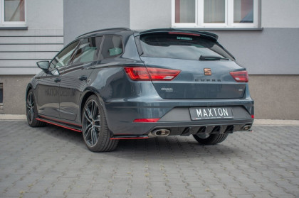 Difuzor zadního nárazníku Seat Leon Mk3 Cupra ST Facelift černý lesklý plast