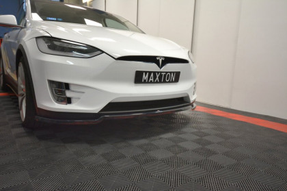 Spojler pod přední nárazník lipa V.1 Tesla Model X 2015- černý lesklý plast
