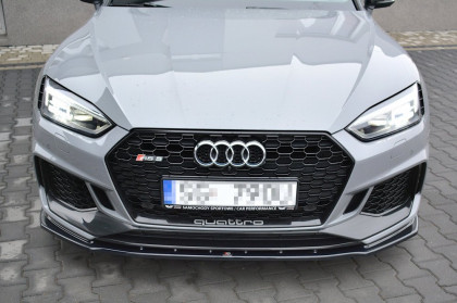 Spojler pod přední nárazník lipa V.1 Audi RS5 F5 Coupe / Sportback černý lesklý plast