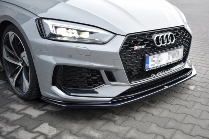 Spojler pod přední nárazník lipa V.2 Audi RS5 F5 Coupe / Sportback černý lesklý plast