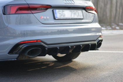 Difuzor zadního nárazníku Audi RS5 F5 Coupe / Sportback černý lesklý plast