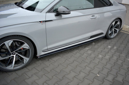 Prahové lišty Audi RS5 F5 Coupe černý lesklý plast