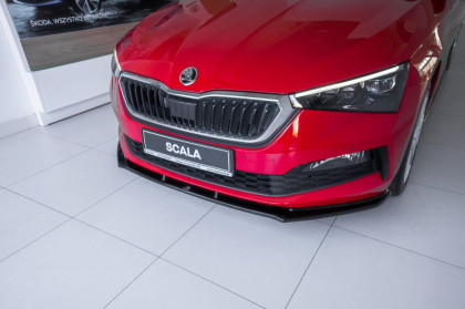 Spojler pod přední nárazník lipa V.1 Škoda Scala 2019 -  černý lesklý plast