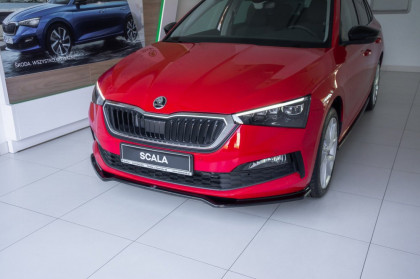 Spojler pod přední nárazník lipa V.2 Škoda Scala 2019 -  černý lesklý plast