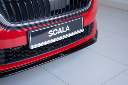 Spojler pod přední nárazník lipa V.3 Škoda Scala 2019 -  černý lesklý plast