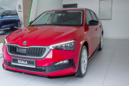 Prahové lišty Racing Škoda Scala 2019 - černý lesklý plast