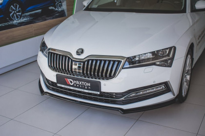 Spojler pod přední nárazník lipa V.1 Škoda Superb Mk3 Facelift 2019 - černý lesklý plast