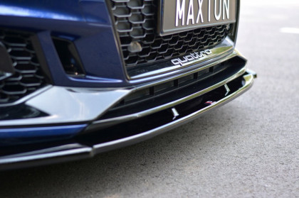 Spojler pod přední nárazník lipa V.1 Audi RS4 B9 černý lesklý plast