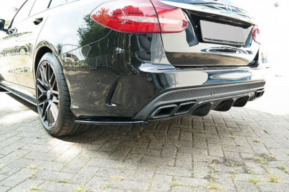 Difuzor zadního nárazníku Mercedes C-Class S205 63AMG kombi 2015- 2018 černý lesklý plast