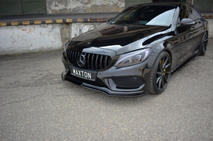 Spojler pod nárazník lipa Maxton V.1 - MERCEDES- BENZ C43 AMG W205 2018- černý lesklý plast