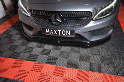 Spojler pod nárazník lipa Maxton V.1 - MERCEDES- BENZ C-CLASS W205 COUPE AMG-LINE 2015- 2018 černý lesklý plast