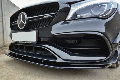 Spojler pod nárazník lipa Maxton V.1 - Mercedes CLA A45 AMG C117 Facelift 2017-  černý lesklý plast