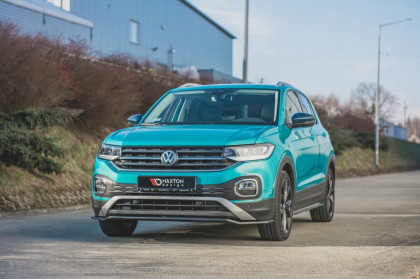 Spojler pod přední nárazník lipa Volkswagen T-Cross černý lesklý plast