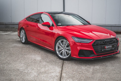 Prahové lišty Audi A7 C8 S-Line černý lesklý plast