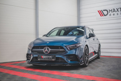 Spojler pod přední nárazník lipa V.1 Mercedes-Benz A35 AMG W177 černý lesklý plast