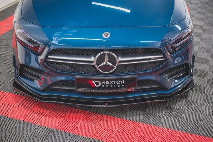 Spojler pod přední nárazník lipa V.1 Mercedes-Benz A35 AMG W177 černý lesklý plast