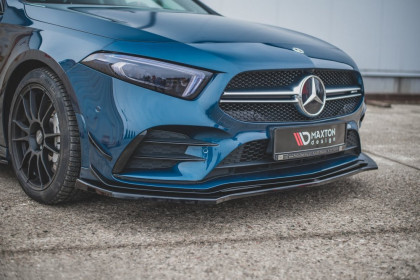 Spojler pod přední nárazník lipa V.2 Mercedes-Benz A35 AMG W177 černý lesklý plast