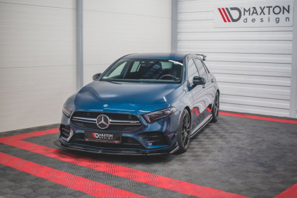 Spojler pod přední nárazník lipa V.3 Mercedes-Benz A35 AMG W177 černý lesklý plast