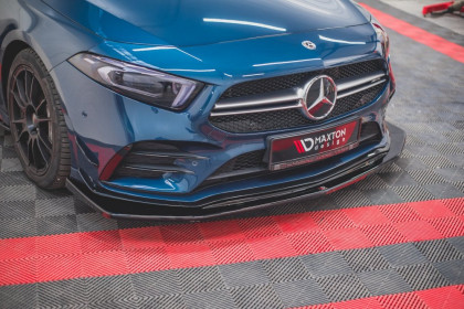 Spojler pod přední nárazník lipa V.3 Mercedes-Benz A35 AMG W177 černý lesklý plast