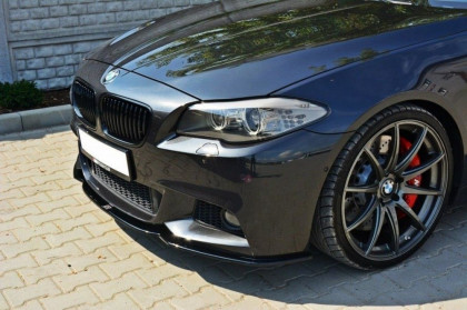 Spojler pod přední nárazník lipa V.2 BMW 5 F10 M-PACK / F11 2011 - černý lesklý plast