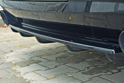 Difuzor zadního nárazníku V.1 BMW 5 F11 sedan M-PACK (2011-) s double duplex černý lesklý plast