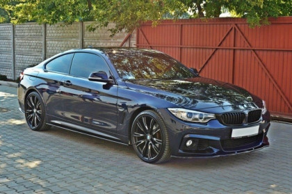 Prahové lišty BMW 4 F32 M-PACK 2013 - černý lesklý plast