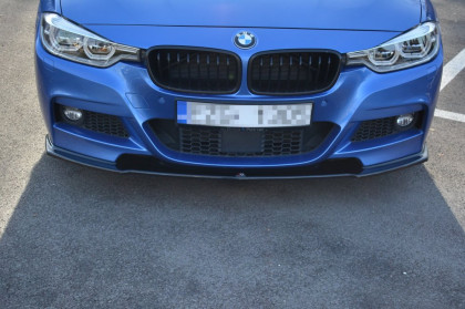 Spojler pod přední nárazník lipa BMW 3-SERIES F30 FL SEDAN M-SPORT (2015-2018) černý lesklý plast