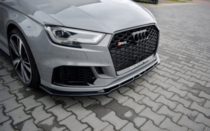 Spojler pod nárazník lipa V.1 Audi RS3 8V FL Sedan černý lesklý plast