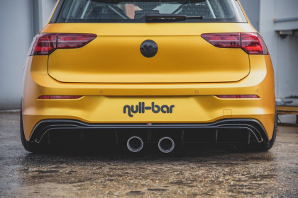 Difuzor zadního nárazníku VW Golf 8 2019 - R32 Look + výfuk černý lesklý plast