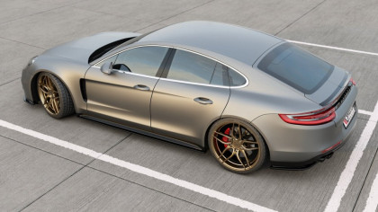 Prahové lišty Porsche Panamera Turbo / GTS 971 černý lesklý plast